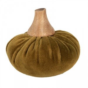 Zelená textilní dekorace dýně Pumpkin S - Ø 9*8 cm