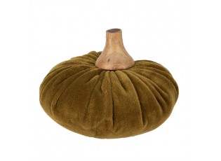 Zelená textilní dekorace dýně Pumpkin M - Ø 12*10 cm