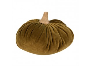 Zelená textilní dekorace dýně Pumpkin XL - Ø 20*14 cm