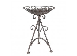 Šedý antik kovový stolek na květiny Frenchia M - Ø 22 * 32 cm