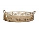 Přírodní bambusový kulatý podnos s uchy French - Ø 45*15 cm Chic Antique