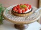 Dřevěný servírovací podnos na noze na dort Tours Tray - Ø 30*14 cm Chic Antique