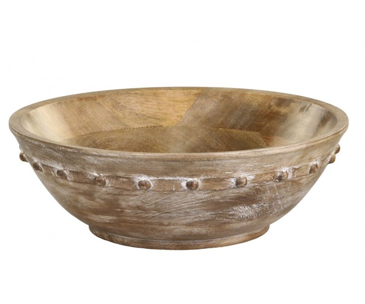 Dřevěná servírovací mísa z mangového dřeva Tours Bowl - Ø 25*8 cm Chic Antique