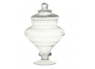 Skleněná nádoba dóza na noze s víkem Trinna - Ø 18*27 cm / 1,5L
