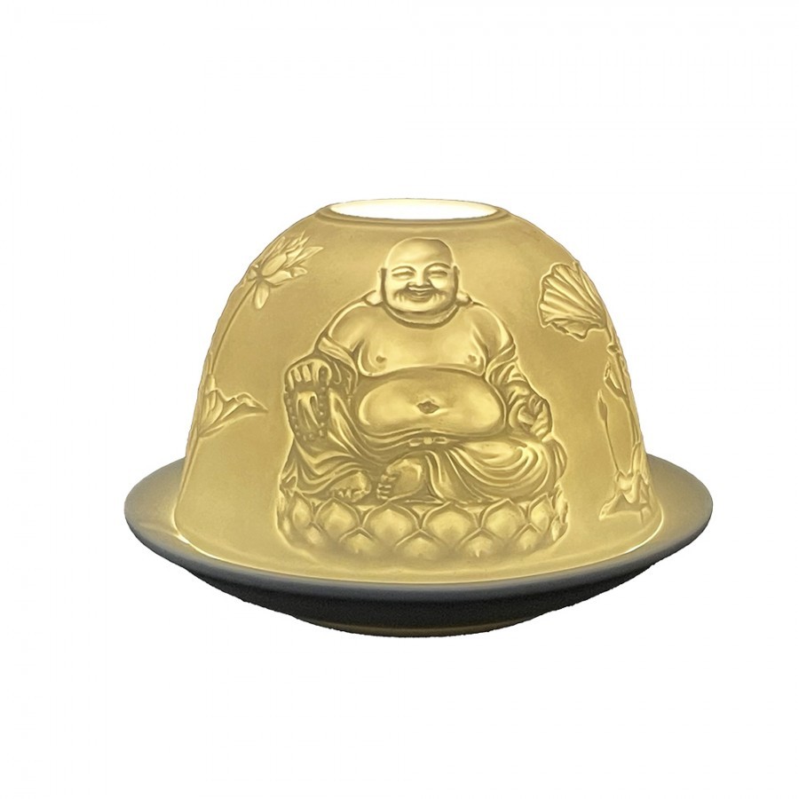 Bílý porcelánový svícen Paollo na čajovou svíčku Buddha - Ø 12 * 8 cm Clayre & Eef Bílý porcelánový svícen Paollo na čajovou svíčku Buddha - Ø 12 * 8 cm Clayre & Eef