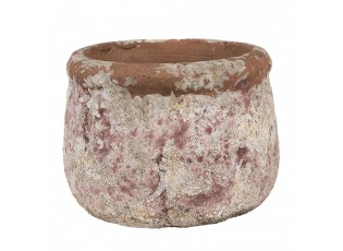 Dekorativní béžový antik terakotový květináč Teracci - Ø 13*9 cm