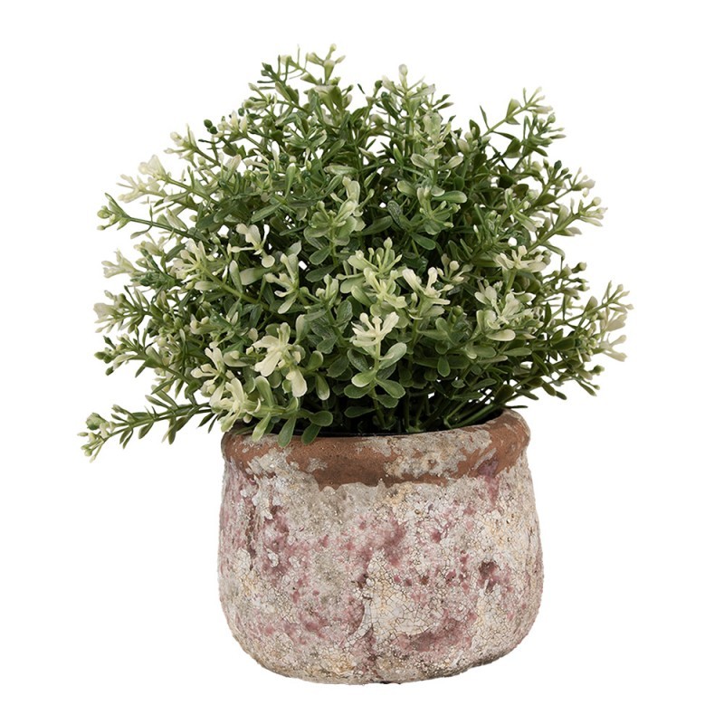 Dekorativní béžový antik terakotový květináč Teracci - Ø 13*9 cm Clayre & Eef Dekorativní béžový antik terakotový květináč Teracci - Ø 13*9 cm Clayre & Eef