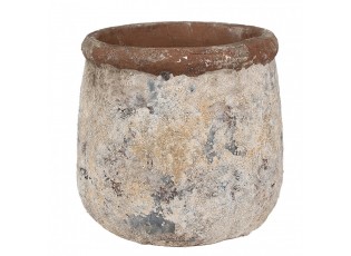 Dekorativní béžovo-zelený antik terakotový květináč Teracci - Ø 18*17 cm