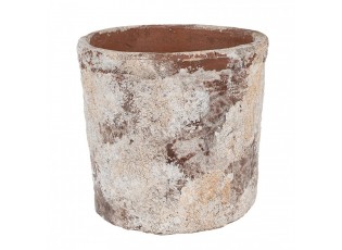 Dekorativní béžový antik terakotový květináč Teracci - Ø 18*15 cm