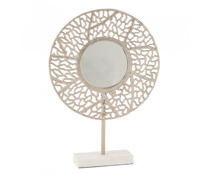 Champagne stolní zrcadlo na mramorovém podstavci Coral - 34*10*50 cm J-Line by Jolipa
