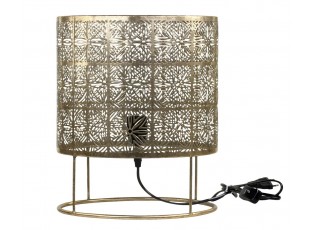 Mosazná antik kovová stolní lampa se vzorem Tappie - 30*36 cm/ E27/ 40W
