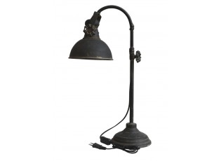 Černá antik kovová stolní lampa s patinou Factory - 53 cm / E14