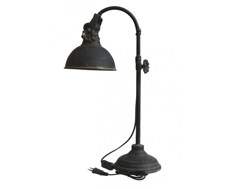 Černá antik stolní lampa s patinou Factory - 53 cm / E14 Chic Antique