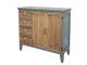 Opálová antik dřevěná komoda French antique - 90*37*80 cm Chic Antique
