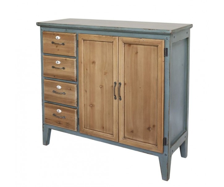 Opálová antik dřevěná komoda French antique - 90*37*80 cm Chic Antique