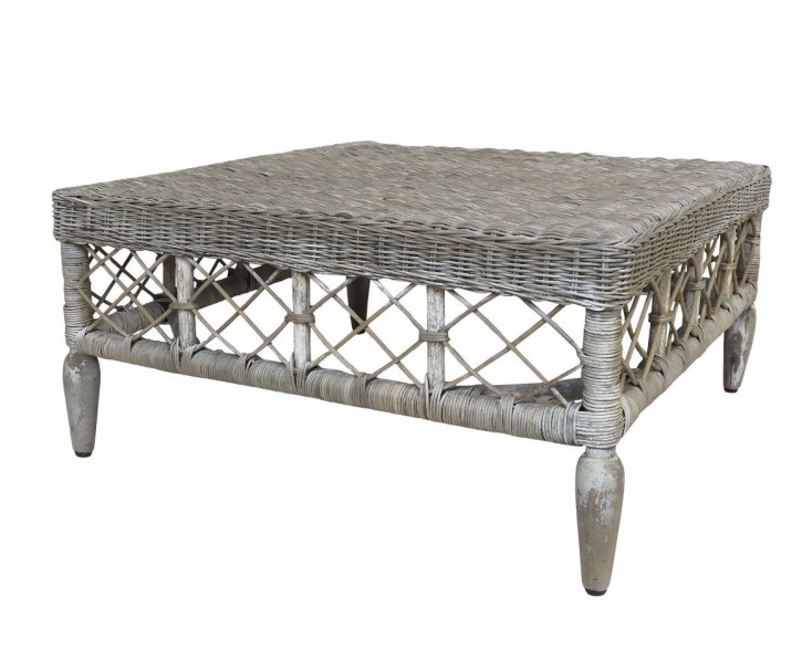 Přírodní ratanový stůl French table - 75*75*36 cm Chic Antique