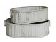 2ks krémový antik plechový obal na květináč Planters - 63*40*18/ 55*35*16 cm Chic Antique