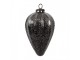 Černá skleněná vánoční ozdoba M - Ø 14*19 cm Clayre & Eef