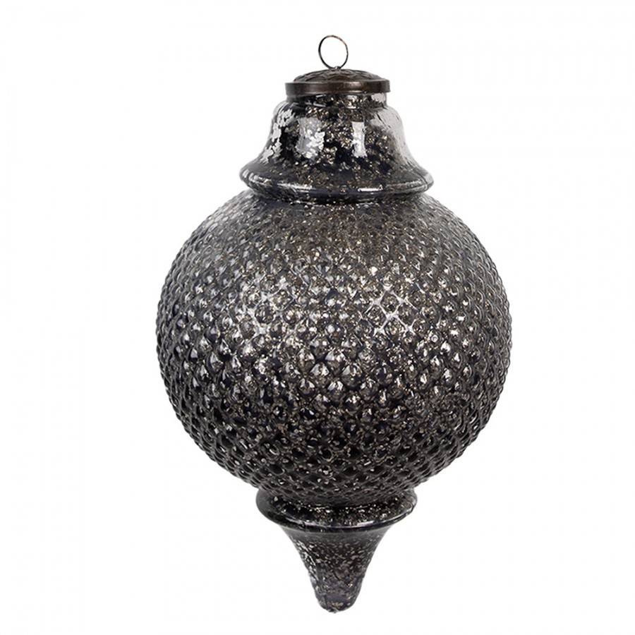 Granitová skleněná vánoční ozdoba špičatá baňka M - 16*27 cm Clayre & Eef Granitová skleněná vánoční ozdoba špičatá baňka M - 16*27 cm Clayre & Eef