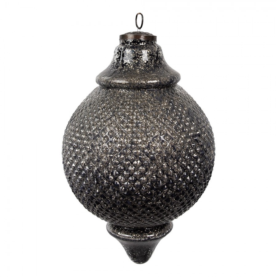Granitová skleněná vánoční ozdoba špičatá baňka L - 20*32 cm Clayre & Eef Granitová skleněná vánoční ozdoba špičatá baňka L - 20*32 cm Clayre & Eef