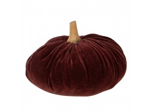 Vínová sametová dekorace dýně Pumpkin XXL - Ø 25*16 cm 