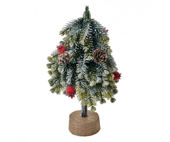 Vánoční dekorace jehličnatý stromek se šiškami - 12*12*24 cm Clayre & Eef