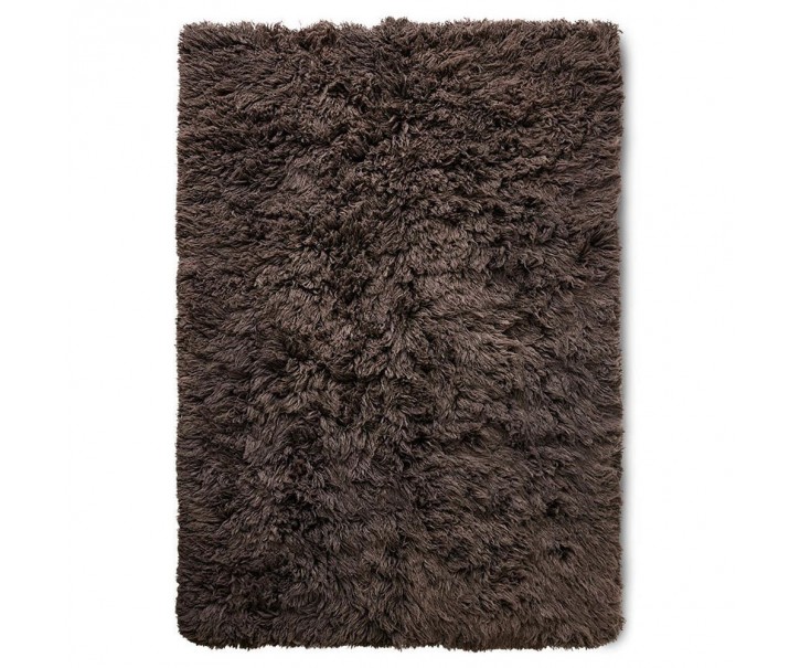 Hnědý nadýchaný vlněný koberec Fluffy rug espresso - 200*300 cm HKLIVING