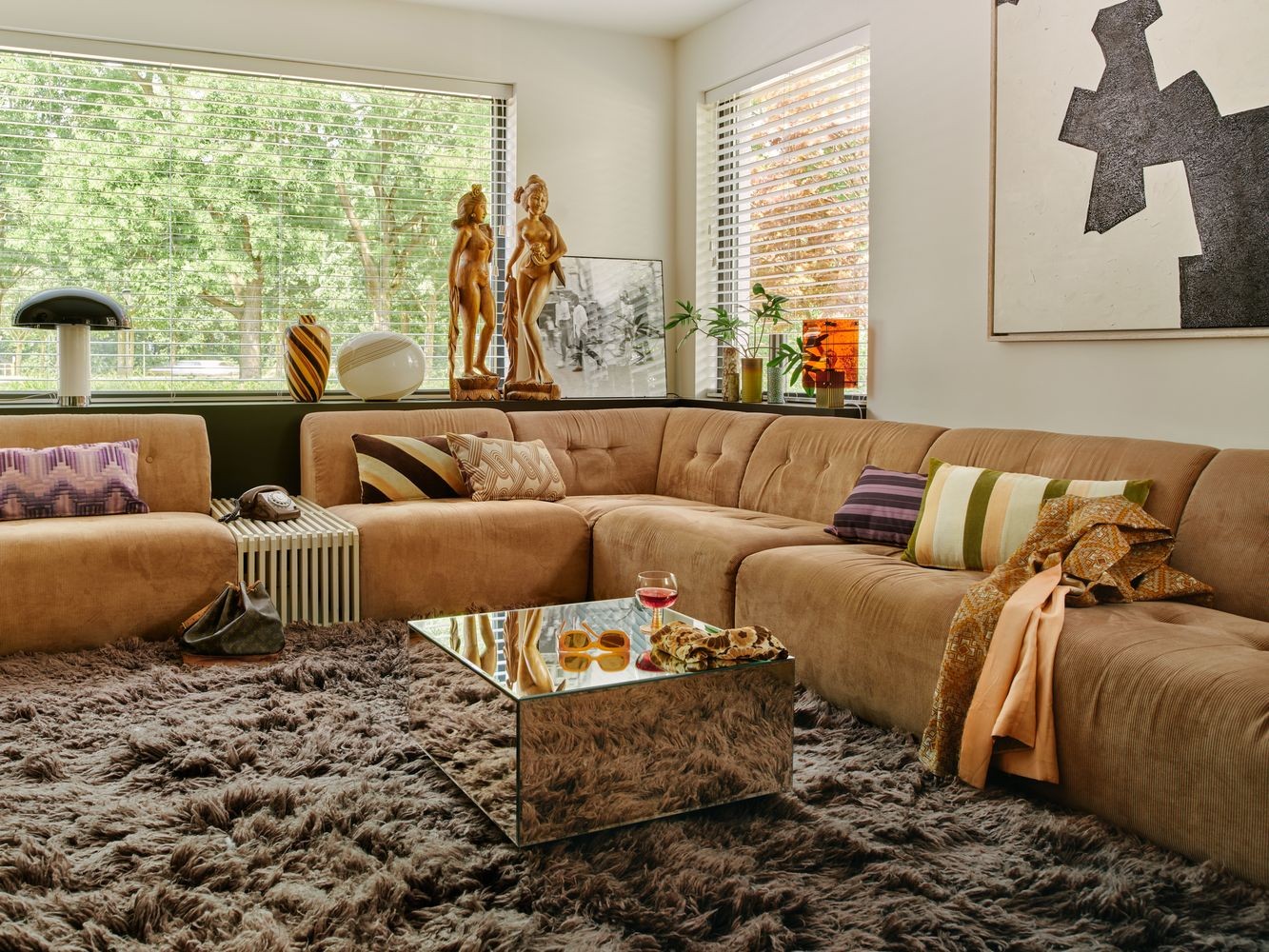 Hnědý nadýchaný vlněný koberec Fluffy rug espresso - 200*300 cm HKLIVING Hnědý nadýchaný vlněný koberec Fluffy rug espresso - 200*300 cm HKLIVING