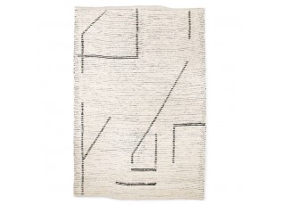 Béžový ručně tkaný bavlněný koberec se vzorem Woven - 200*300 cm