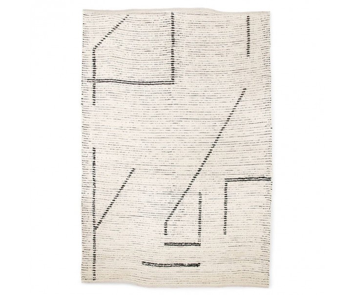 Béžový ručně tkaný bavlněný koberec se vzorem Woven - 200*300 cm HKLIVING