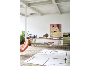 Béžový ručně tkaný bavlněný koberec se vzorem Woven - 200*300 cm
