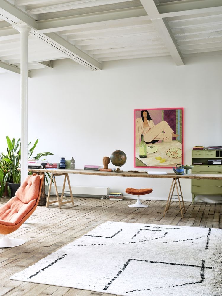Béžový ručně tkaný bavlněný koberec se vzorem Woven - 200*300 cm HKLIVING Béžový ručně tkaný bavlněný koberec se vzorem Woven - 200*300 cm HKLIVING