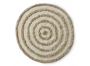 Béžová kulatá bavlněná koupelnová předložka Bath mat - Ø 120 cm
