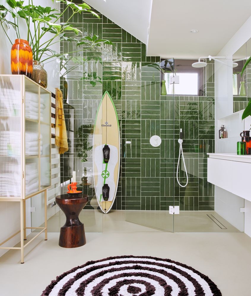 Béžovo-černá kulatá bavlněná koupelnová předložka Bath mat - Ø 120 cm HKLIVING Béžovo-černá kulatá bavlněná koupelnová předložka Bath mat - Ø 120 cm HKLIVING