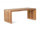 Přírodní dřevěná teaková lamelová lavice Slatted - 96*43*38 cm HKLIVING
