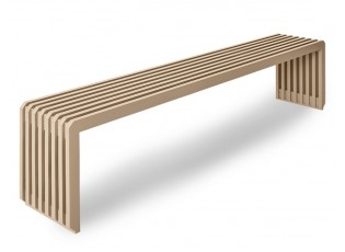 Béžová dřevěná lamelová lavice Slatted L - 160*27*35 cm