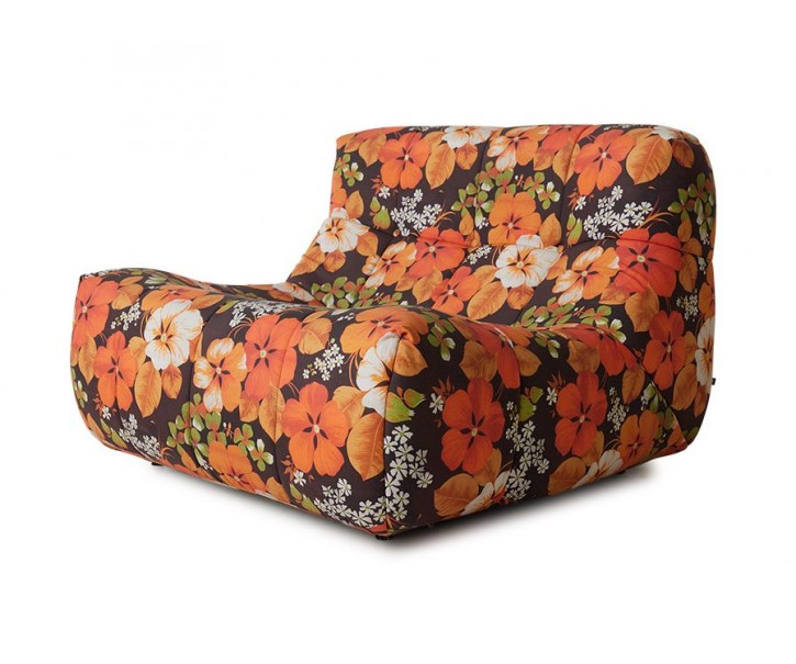 Oranžovo-hnědé venkovní pěnové lehátko Lazy Flower - 105*105*75 cm HKLIVING