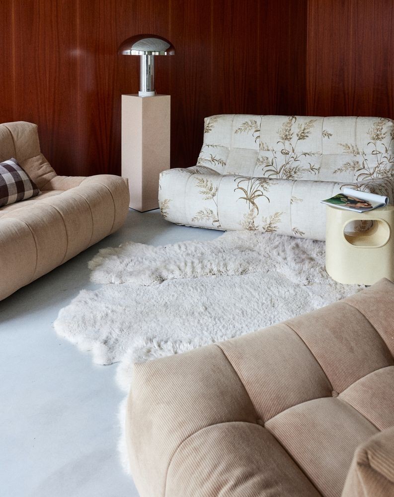 Hnědá manžestrová pěnová lenoška Lazy Lounge - 105*105*75 cm HKLIVING Hnědá manžestrová pěnová lenoška Lazy Lounge - 105*105*75 cm HKLIVING