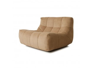Hnědá manžestrová pěnová lenoška Lazy Lounge - 105*105*75 cm 