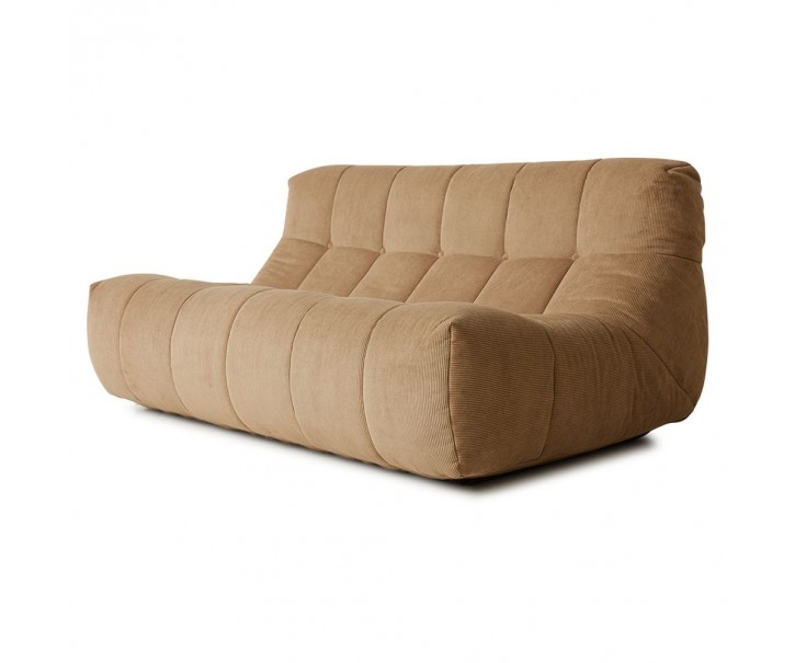 Hnědá manžestrová pěnová lenoška Lazy Lounge L - 158*105*75 cm HKLIVING
