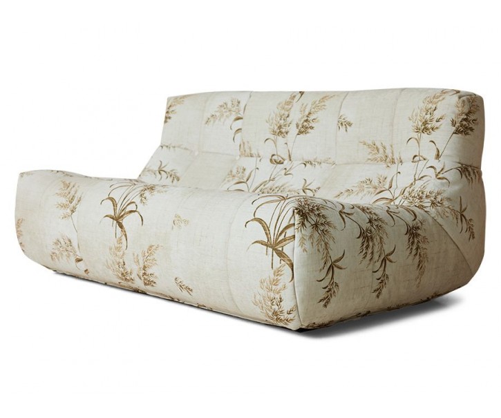 Béžová pěnová lenoška s botanickým potiskem Lazy Lounge L - 158*105*75 cm HKLIVING