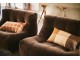 Hnědá sametová pěnová lenoška Lazy Lounge espresso - 105*105*75 cm HKLIVING