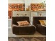 Hnědá sametová pěnová lenoška Lazy Lounge espresso - 105*105*75 cm HKLIVING