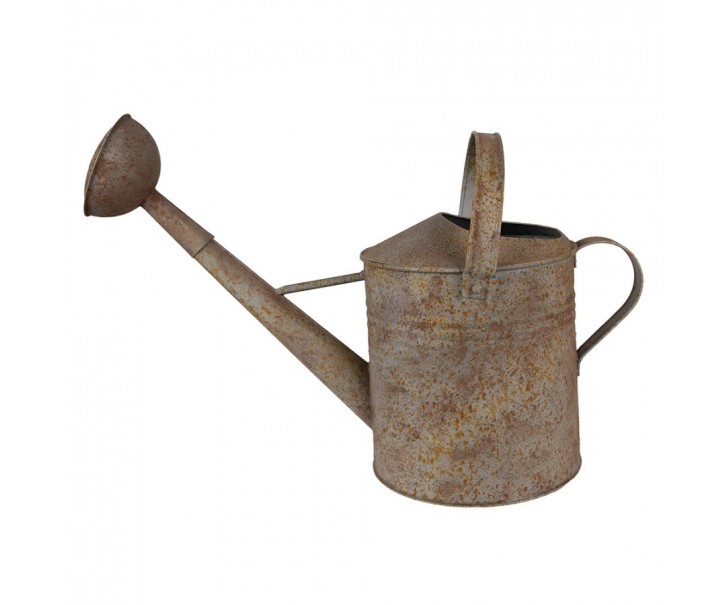Hnědo-šedá plechová dekorativní konev - 53*22*36 cm Clayre & Eef