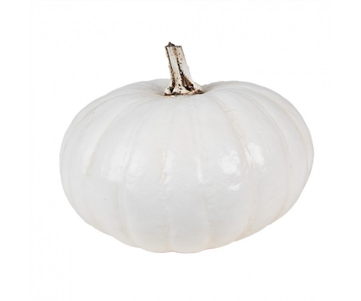 Bílá antik dekorace dýně Pumpkin Carbassa - Ø 17*13 cm Clayre & Eef