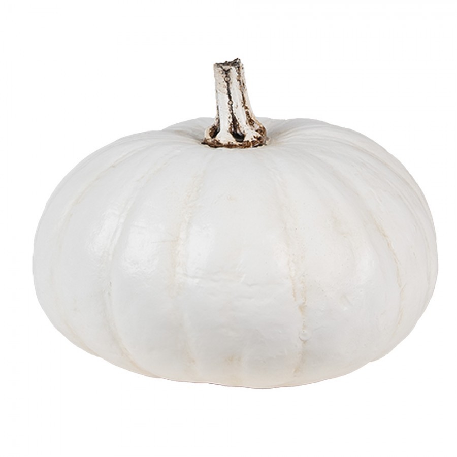 Bílá antik dekorace dýně Pumpkin Carbassa - Ø 17*13 cm Clayre & Eef Bílá antik dekorace dýně Pumpkin Carbassa - Ø 17*13 cm Clayre & Eef