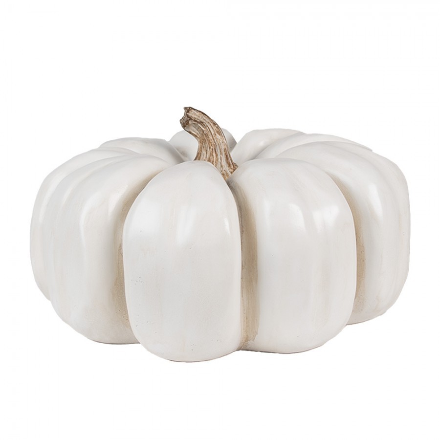 Bílá dekorace dýně Pumpkin - Ø 27*16 cm 