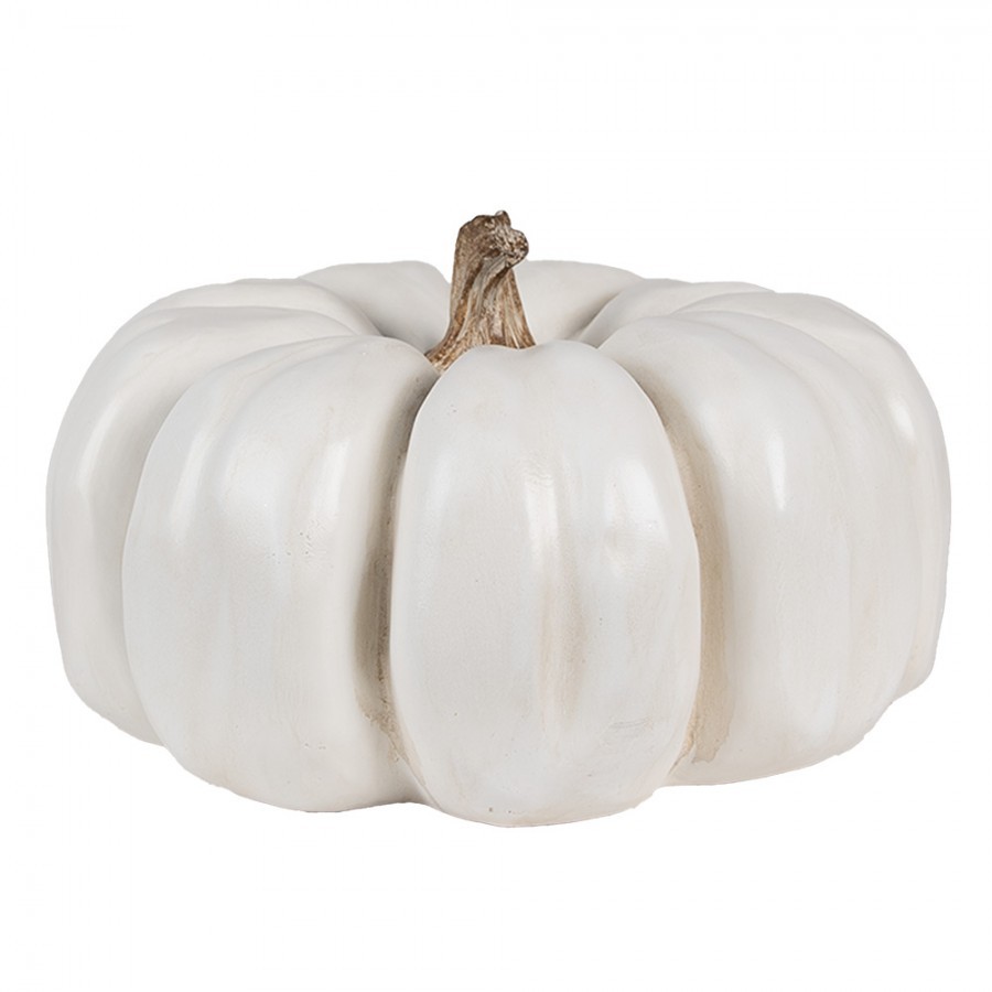 Bílá dekorace dýně Pumpkin Carbassa - Ø 27*16 cm Clayre & Eef Bílá dekorace dýně Pumpkin Carbassa - Ø 27*16 cm Clayre & Eef