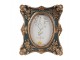 Černo - zlatý fotorámeček s ornamenty růží - 11*2*13 cm / 6*9 cm Clayre & Eef