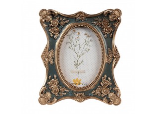 Černo - zlatý fotorámeček s ornamenty růží - 11*2*13 cm / 6*9 cm